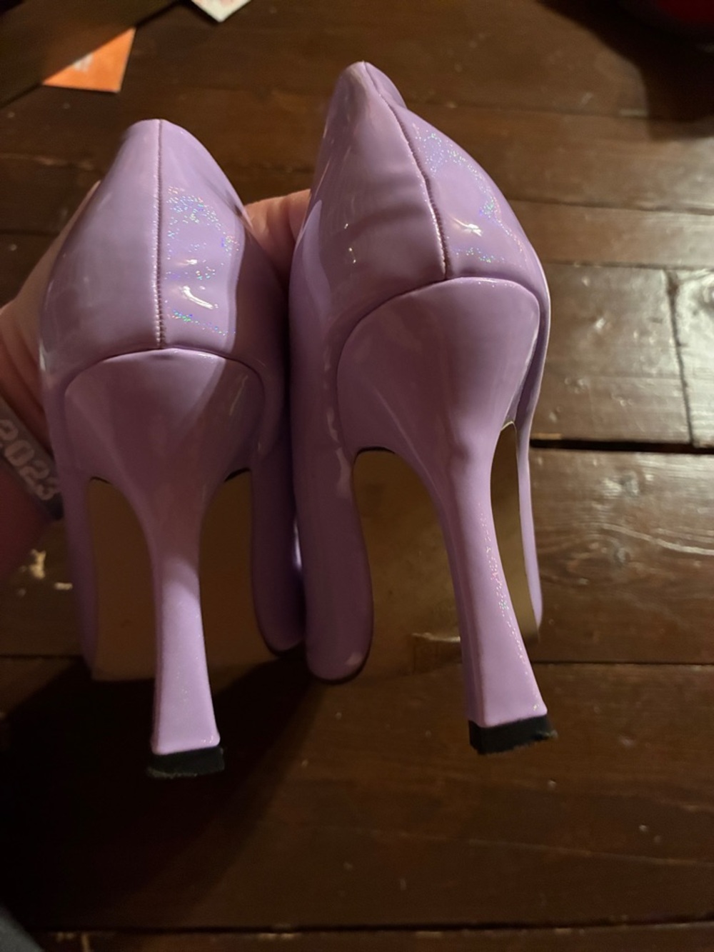 Iridescent Lavender Pointed-Toe Stiletto Pumps - Women - Picture 3 of 5